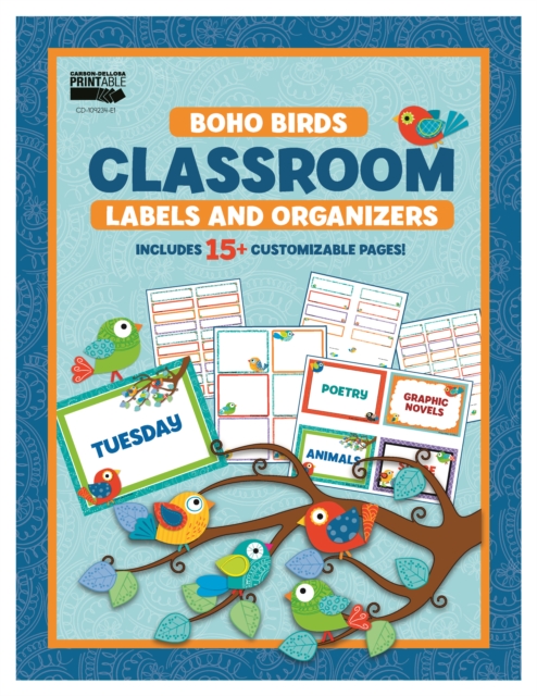 Boho Birds Classroom Labels and Organizers