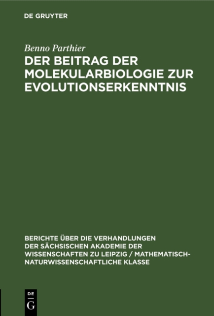 Beitrag der Molekularbiologie zur Evolutionserkenntnis