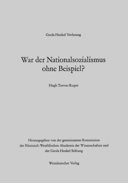War der Nationalsozialismus ohne Beispiel?