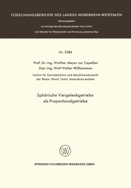 Sphärische Viergelenkgetriebe als Proportionalgetriebe