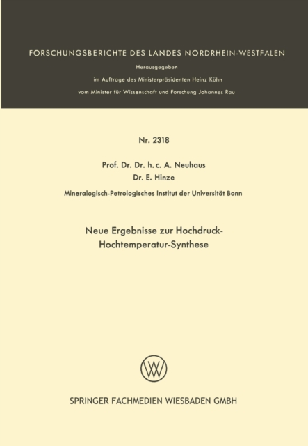 Neue Ergebnisse zur Hochdruck-Hochtemperatur-Synthese