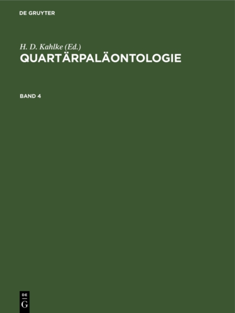 Quartarpalaontologie. Band 4