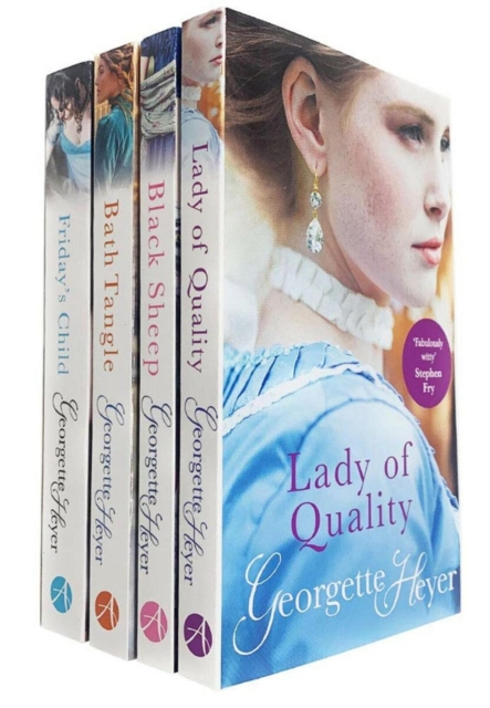 Georgette Heyer 4 Books Collection Set (Lady Of Quality, Black Sheep, Bath Tangle, Fridays Child)