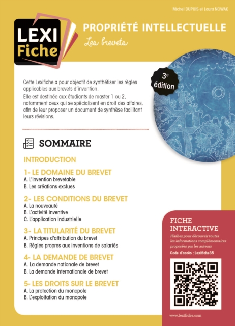 Droit de la propriété intellectuelle - Les brevets  (3ème édition)