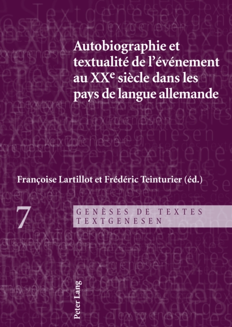 Autobiographie et textualité de l’événement au XXe siècle dans les pays de langue allemande