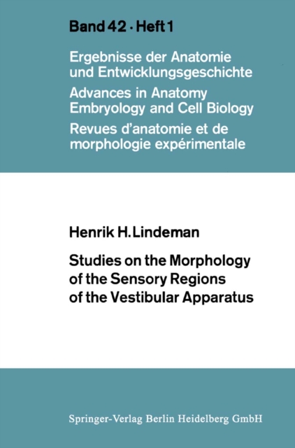 Studies on the Morphology of the Sensory Regions of the Vestibular Apparatus