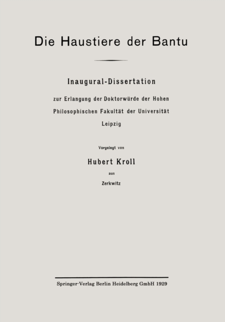 Die Haustiere der Bantu