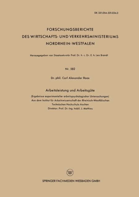 Arbeitsleistung und Arbeitsgüte