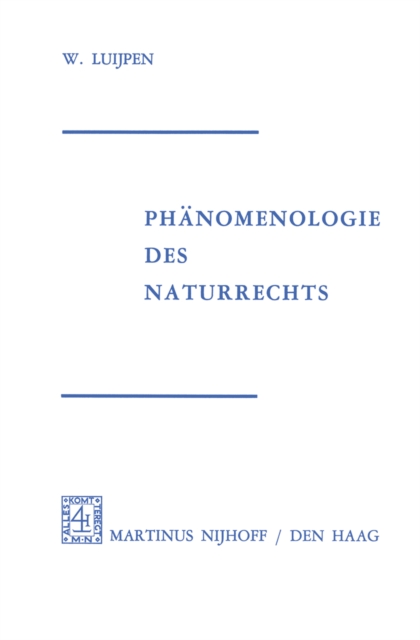 Phänomenologie Des Naturrechts