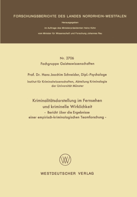 Kriminalitätsdarstellung im Fernsehen und kriminelle Wirklichkeit