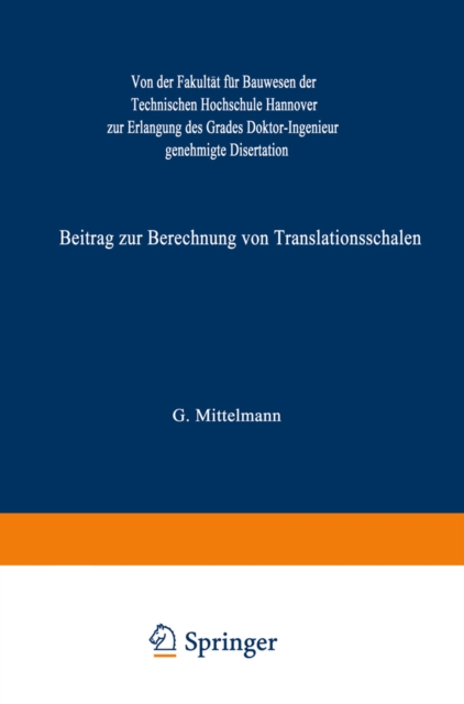 Beitrag zur Berechnung von Translationsschalen
