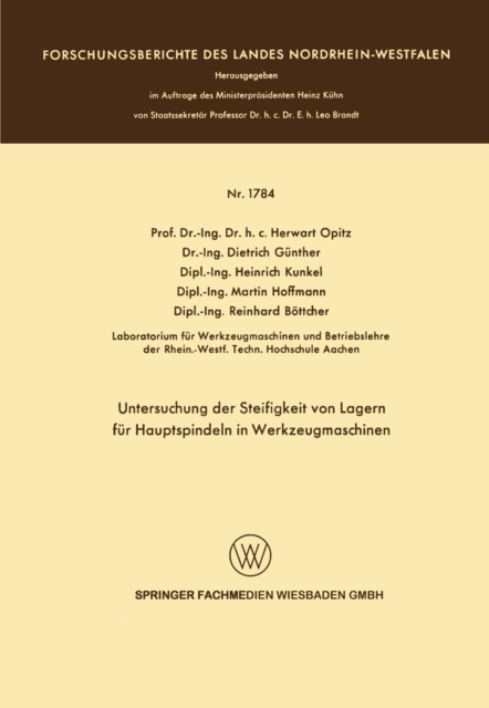 Untersuchung der Steifigkeit von Lagern für Hauptspindeln in Werkzeugmaschinen