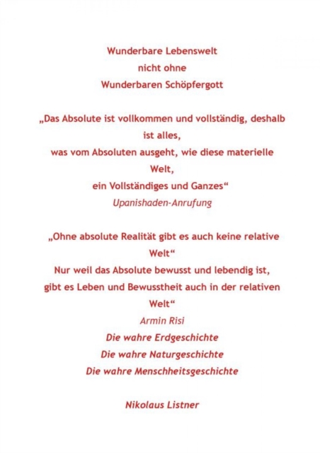 Wunderbare Lebenswelt nicht ohne wunderbaren Schöpfergott