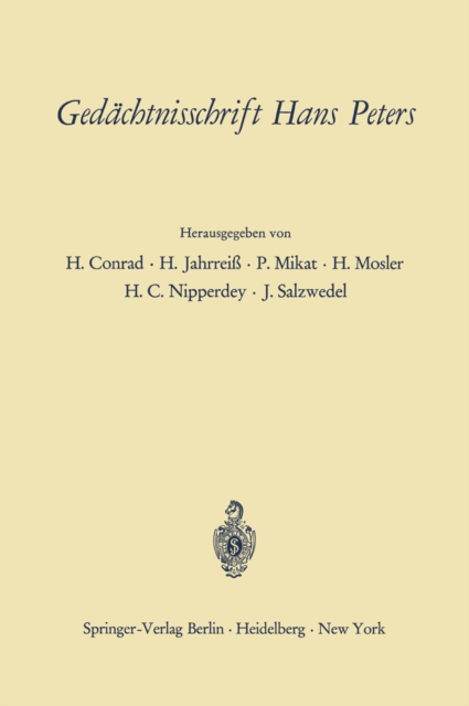 Gedächtnisschrift Hans Peters