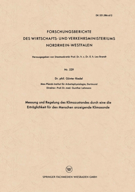 Messung und Regelung des Klimazustandes durch eine die Erträglichkeit für den Menschen anzeigende Klimasonde