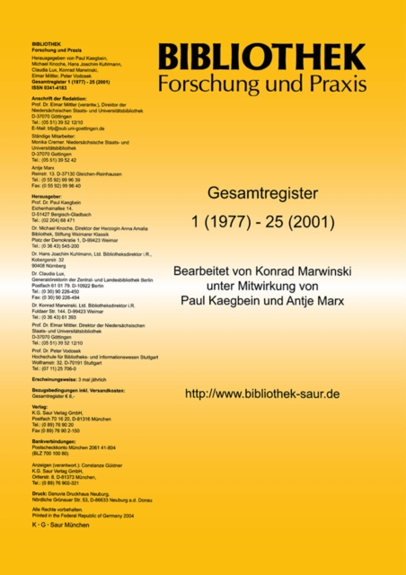 Bibliothek - Forschung und Praxis
