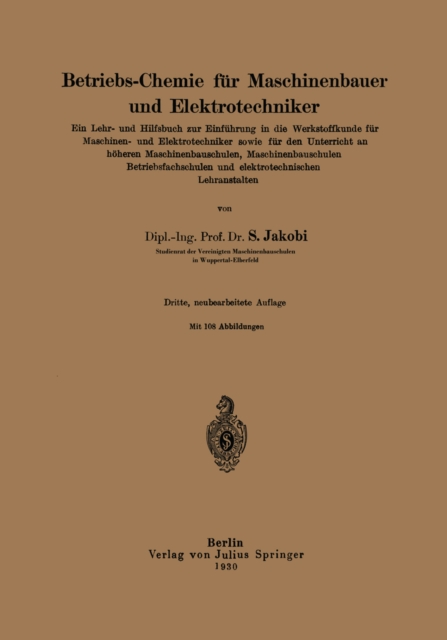 Betriebs-Chemie für Maschinenbauer und Elektrotechniker