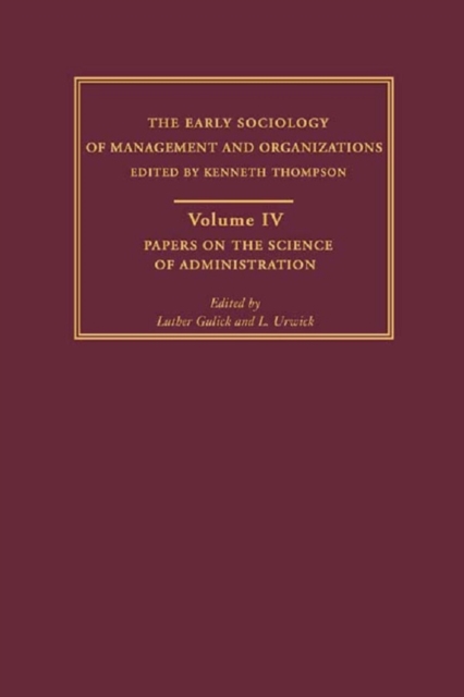 Papers on the Science of Administration