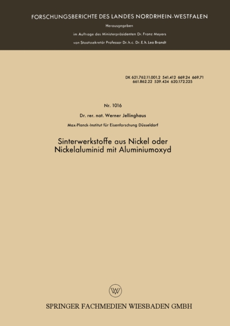 Sinterwerkstoffe aus Nickel oder Nickelaluminid mit Aluminiumoxyd
