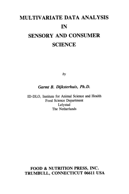 Multivariate Data Analysis in Sensory and Consumer Science