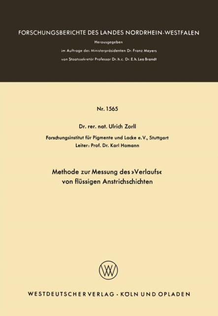 Methode zur Messung des »Verlaufs« von flüssigen Anstrichschichten
