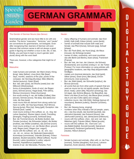 German Grammar (Speedy Language Study Guides)