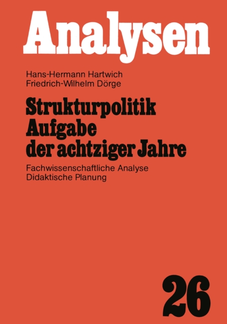 Strukturpolitik Aufgabe der achtziger Jahre