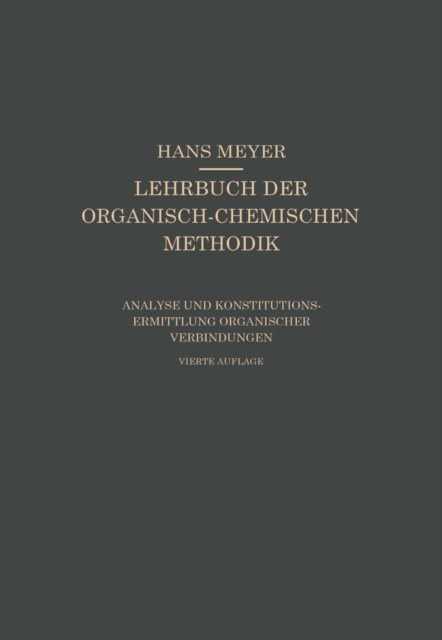 Analyse und Konstitutionsermittlung Organischer Verbindungen