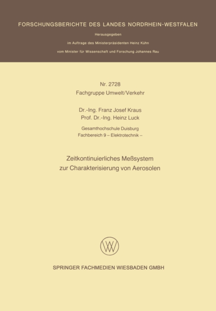 Zeitkontinuierliches Meßsystem zur Charakterisierung von Aerosolen