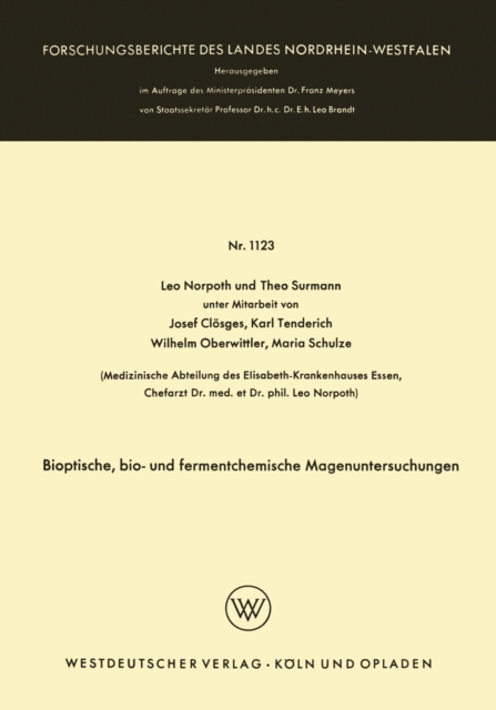 Bioptische, bio- und fermentchemische Magenuntersuchungen