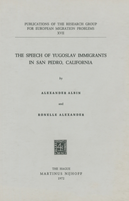 Speech of Yugoslav Immigrants in San Pedro, California