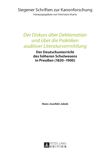 Der Diskurs ueber Deklamation und ueber die Praktiken auditiver Literaturvermittlung