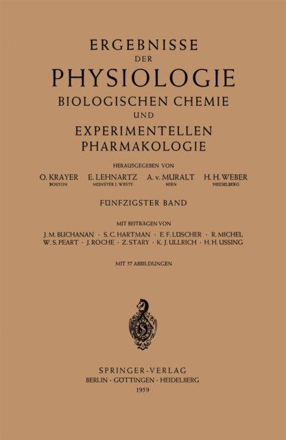 Ergebnisse der Physiologie Biologischen Chemie und Experimentellen Pharmakologie