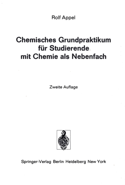 Chemisches Grundpraktikum für Studierende mit Chemie als Nebenfach