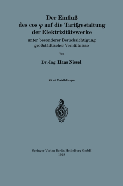 Der Einfluß des cos φ auf die Tarifgestaltung der Elektrizitätswerke