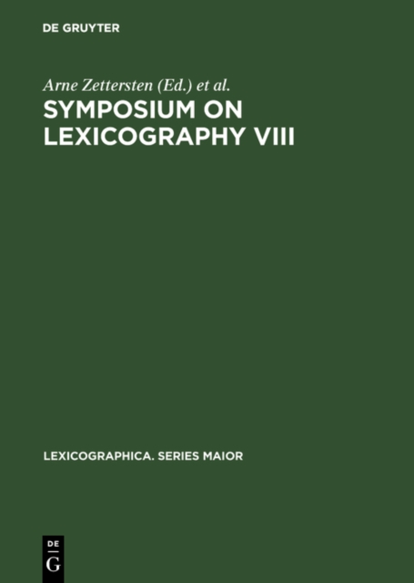 Symposium on Lexicography VIII