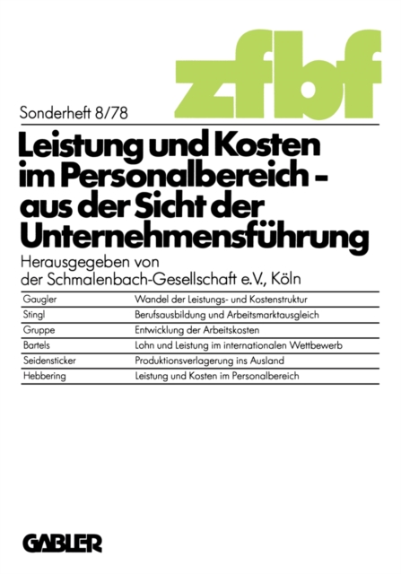 Leistung und Kosten im Personalbereich