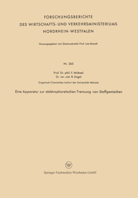 Eine Apparatur zur elektrophoretischen Trennung von Stoffgemischen