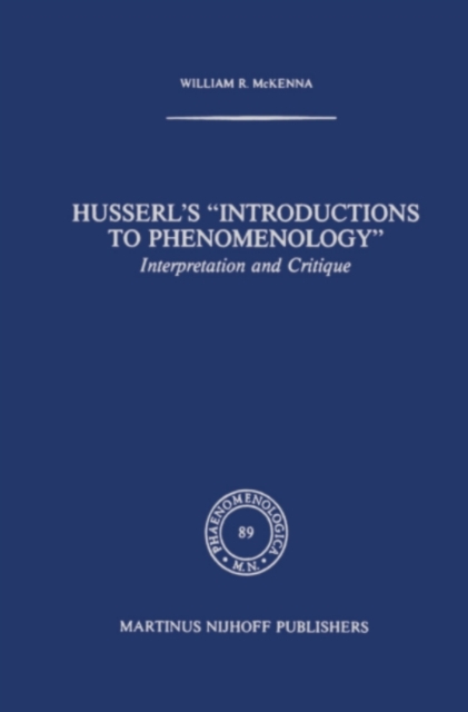 Husserl's "e;Introductions to Phenomenology"e;