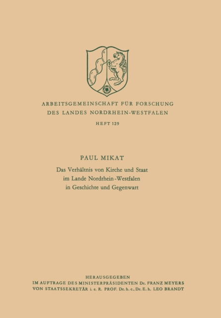 Das Verhältnis von Kirche und Staat im Lande Nordrhein-Westfalen in Geschichte und Gegenwart