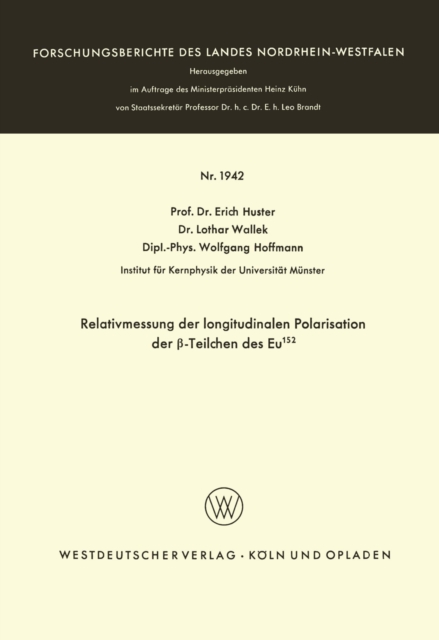 Relativmessung der longitudinalen Polarisation der β-Teilchen des Eu152