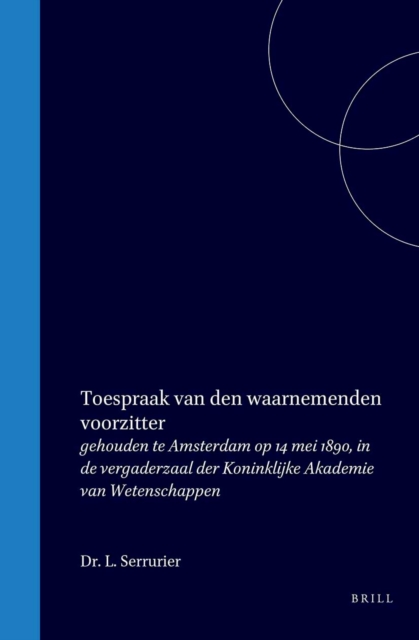 Toespraak van den waarnemenden voorzitter Dr. L. Serrurier bij gelegenheid van de constitueerende vergadering der Maatschappij ter bevordering van het natuurkundig onderzoek der Nederlandsche kolonien
