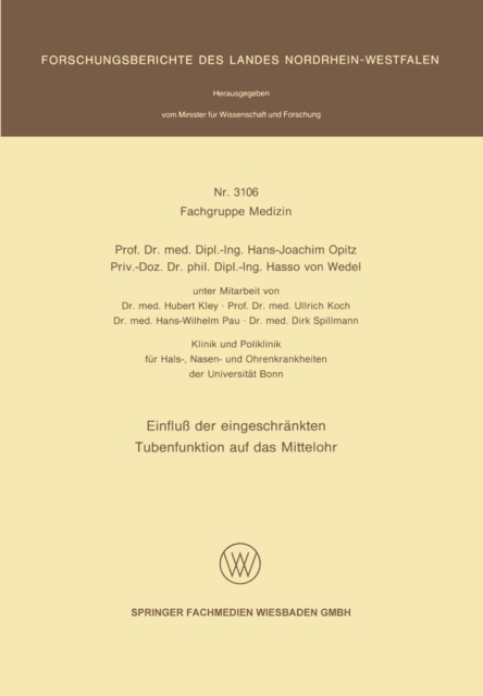 Einfluß der eingeschränkten Tubenfunktion auf das Mittelohr