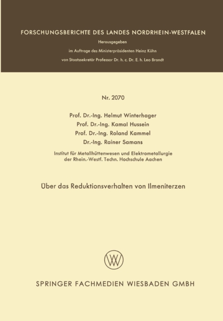 Über das Reduktionsverhalten von Ilmeniterzen