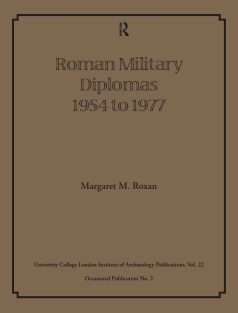 Roman Military Diplomas 1954 to 1977