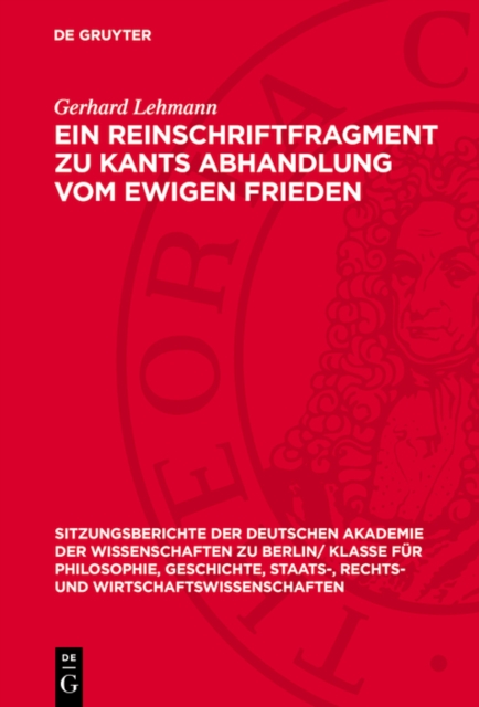 Ein Reinschriftfragment zu Kants Abhandlung vom ewigen Frieden