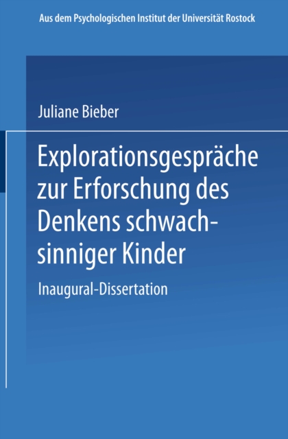Explorationsgespräche zur Erforschung des Denkens schwachsinniger Kinder