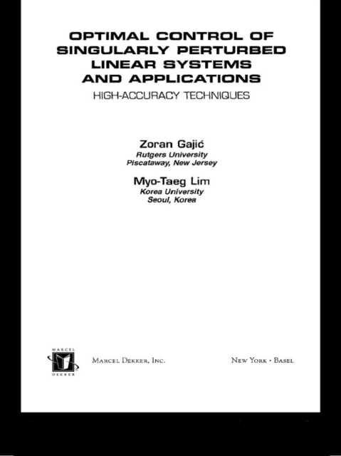 Optimal Control Of Singularly Perturbed Linear Systems And Applications