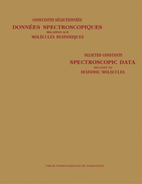 Spectroscopic Data Relative to Diatomic Molecules