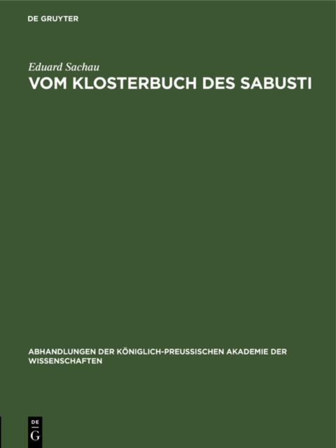 Vom Klosterbuch des Sabusti